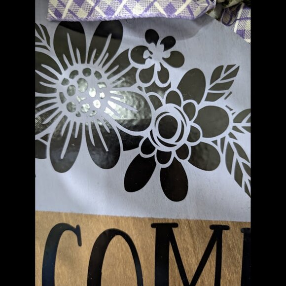 Welcome Wreath, Home Decor, Gift, Purple, Spring Decor, Door Hanger, Wreath - Picture 4 of 8